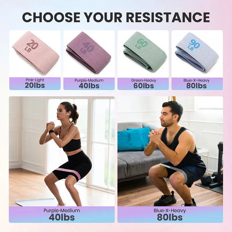 20-90LB Fabric Elastic Band Fitness Resistance Band Yoga Pilates Hip Joint Stretching Band Gym Training Home Fitness Equipment