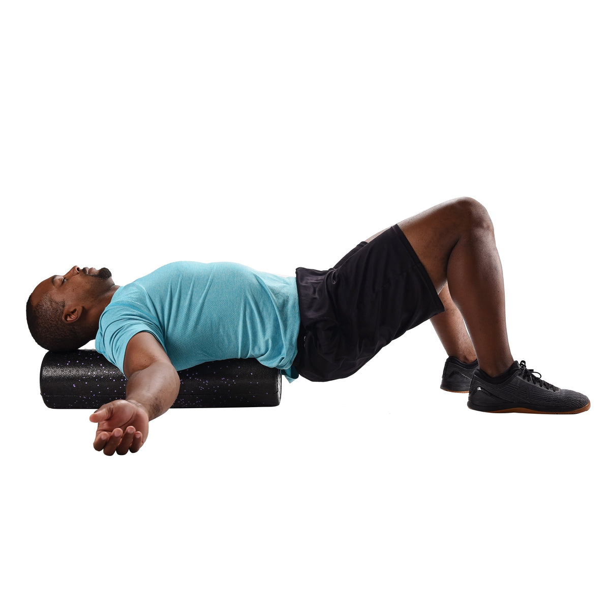 Exercise Foam Roller, 24 in X 6 In, Purple/Black