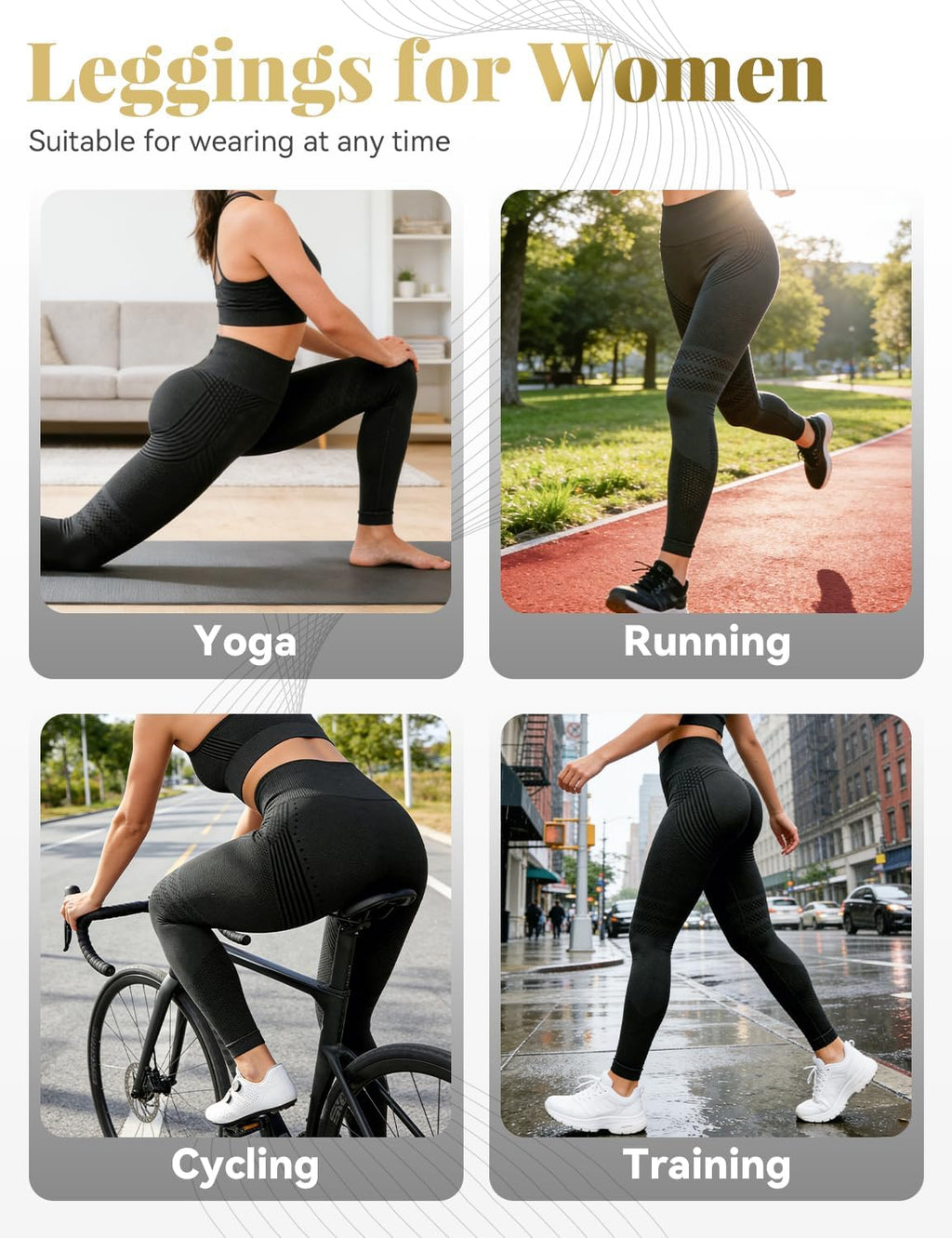 3D Leggings Compression, Women‘S High Waisted Compression Leggings, Butt Lifting Workout Leggings, Squat Proof