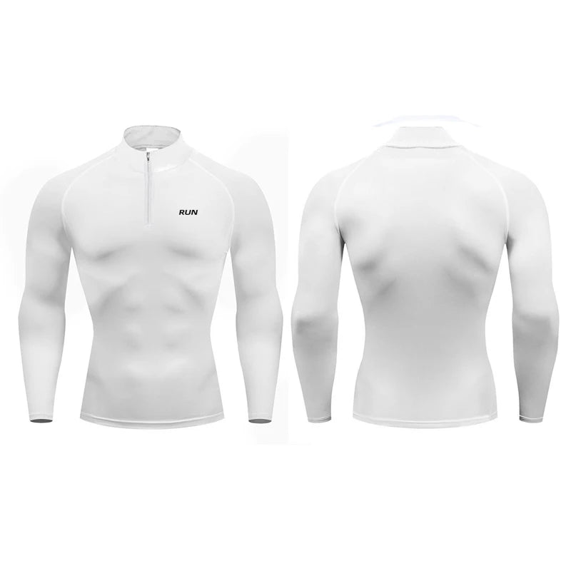 Running T-Shirts Men Compression Long Sleeve Sports Polo Shirts Trainning & Exercise Gym Fitness Quick Drying Sportswear