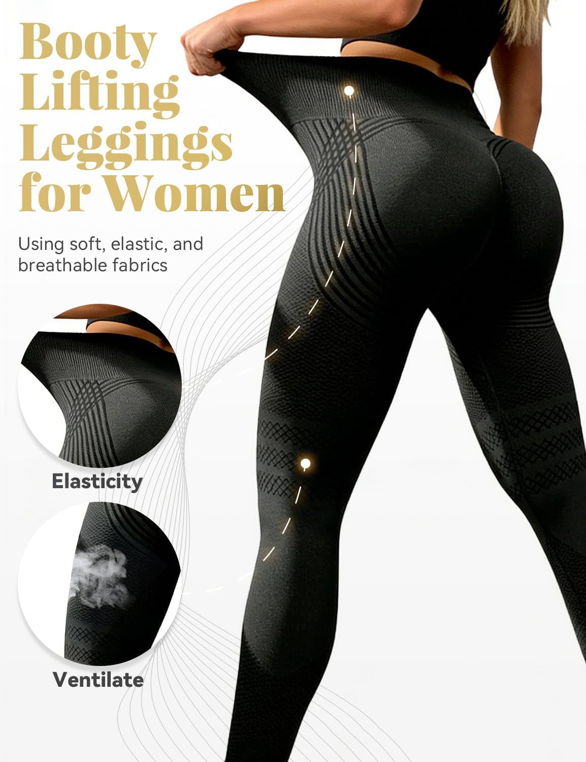3D Leggings Compression, Women‘S High Waisted Compression Leggings, Butt Lifting Workout Leggings, Squat Proof