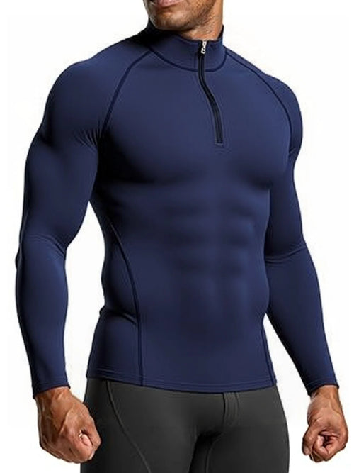 2025 New Men Sportswear Fitness Top Gym Shirts Quick-Drying Breathable Slim Long-Sleeved T-Shirt Running Training Clothes Autumn