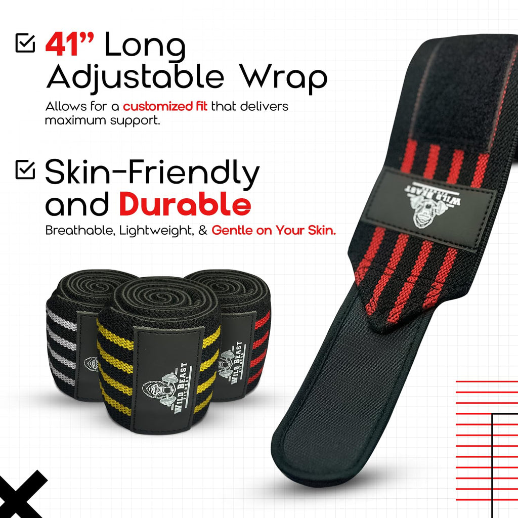 Elbow Wraps for Weightlifting, 41" Adjustable Strap for Gym Powerlifting