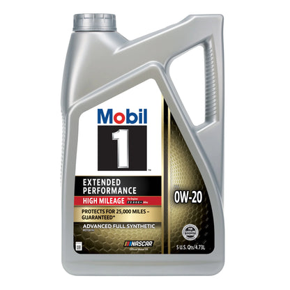 (3 Pack)  Extended Performance High Mileage Full Synthetic Motor Oil 0W-20, 5 Quart