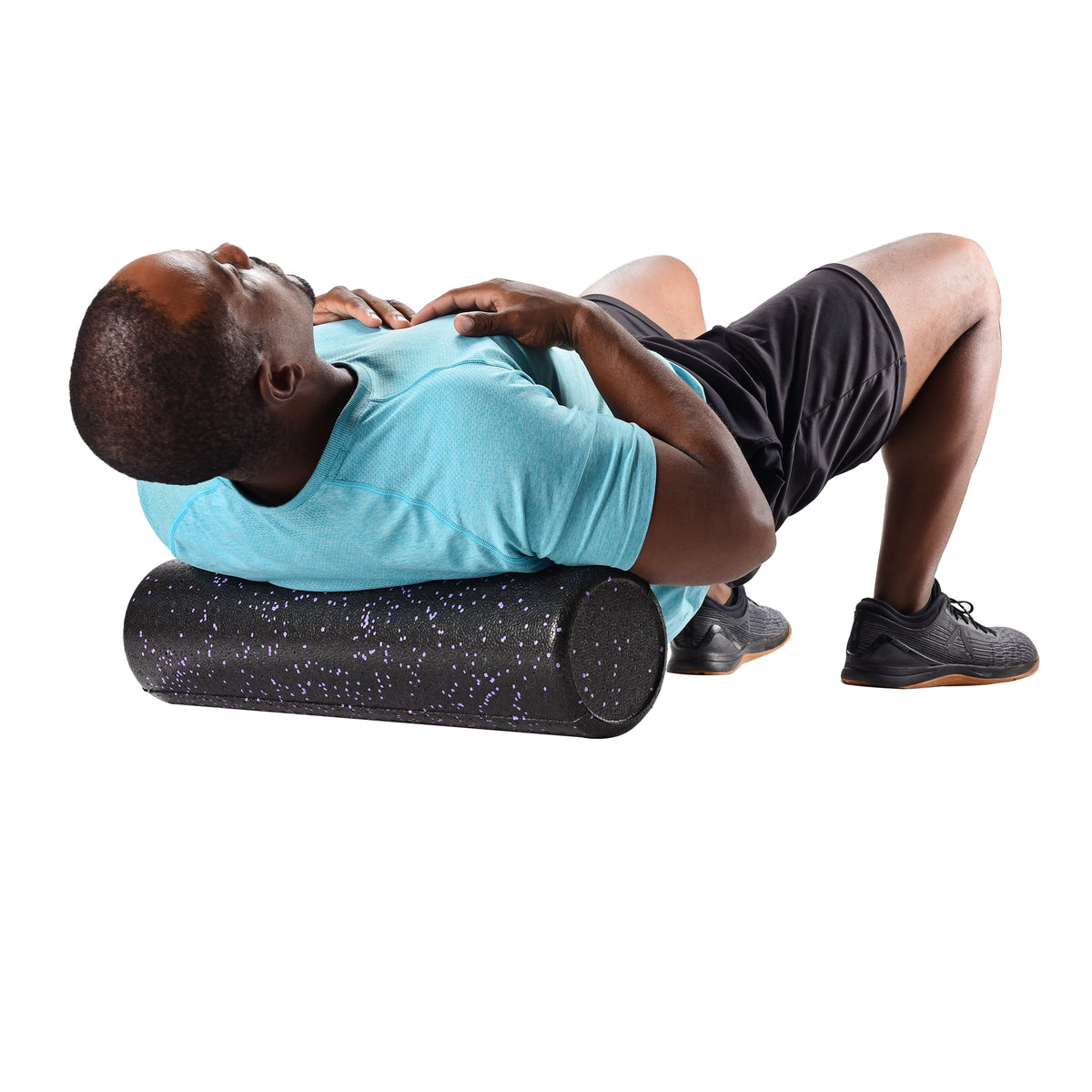 Exercise Foam Roller, 24 in X 6 In, Purple/Black