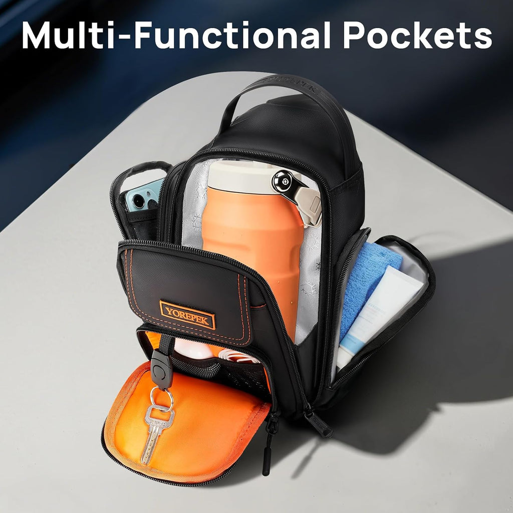 Insulated Magnetic Small Gym Bag with Phone & Pouch for Air Tag