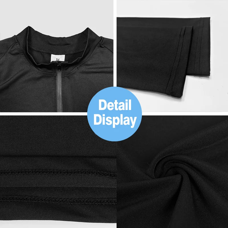 Running T-Shirts Men Compression Long Sleeve Sports Polo Shirts Trainning & Exercise Gym Fitness Quick Drying Sportswear